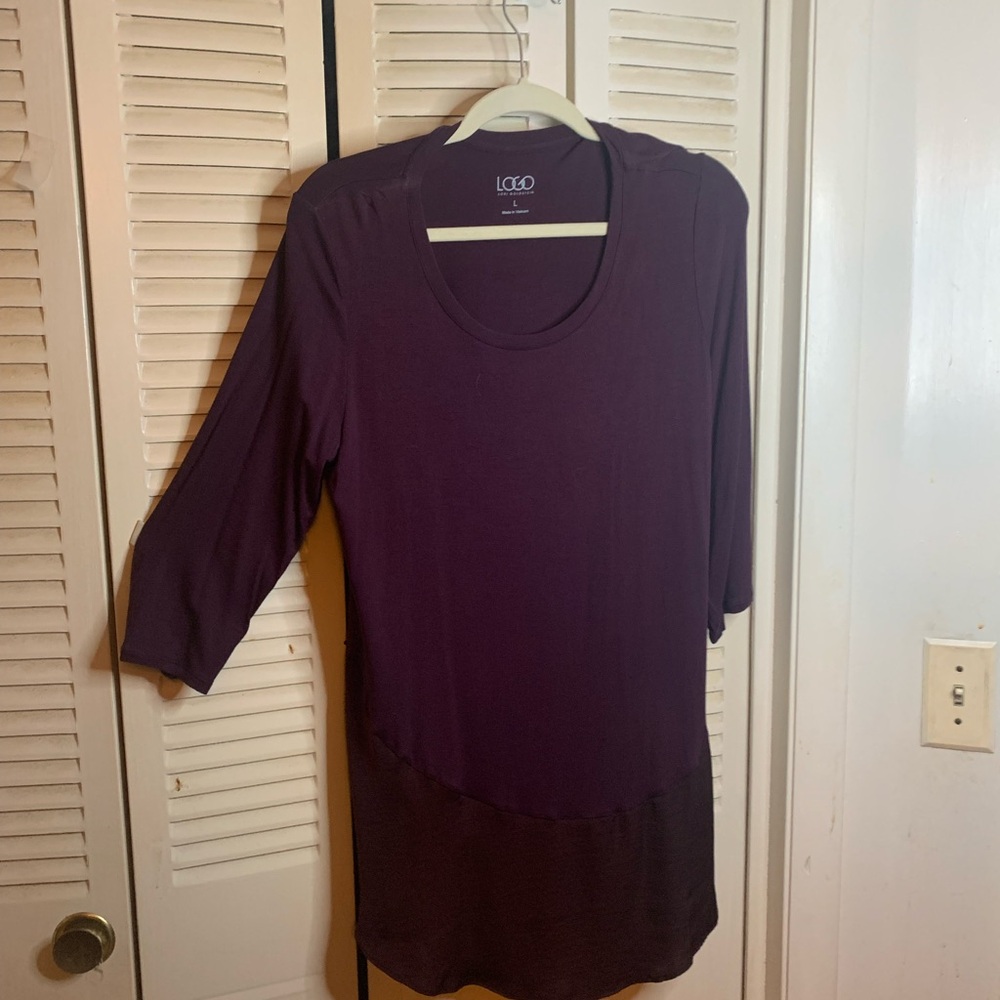 LOGO by Lori Goldstein Purple Women's Top